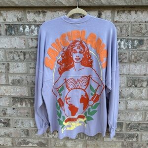 Wonder Woman Save the Planet Spirit Jersey Shirt Lavender Small NWT DC Comics
